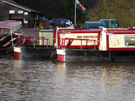 Boats moored at Goytre Base near Abergavenny