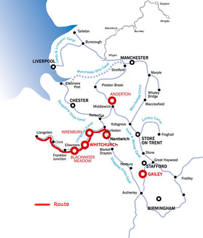 Llangollen and aqueducts and return from Nantwich
