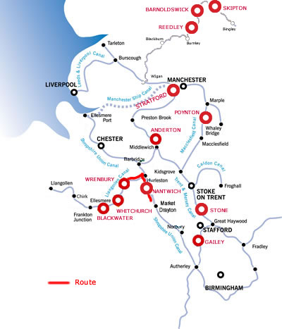 Audlem along the tranquil Shropshire Union Canal from Wrenbury 